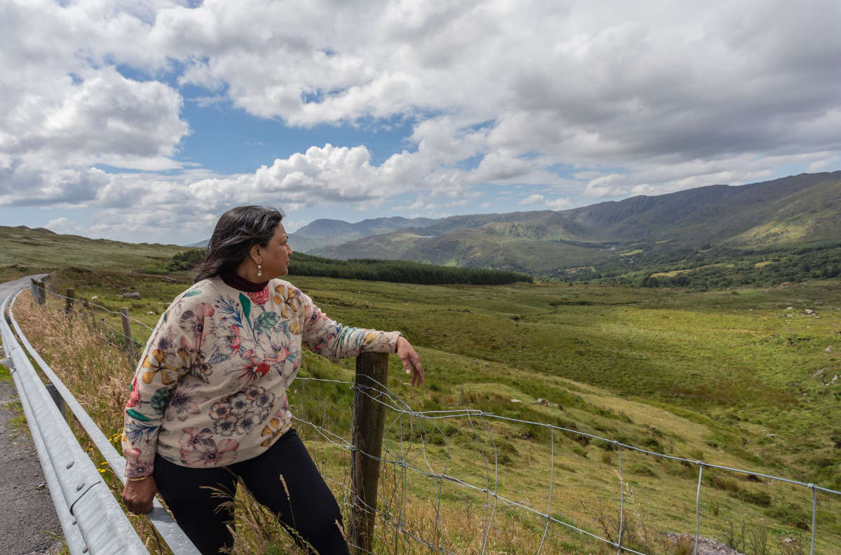 Author Cauvery Madhavan at the Glengariff Caha Pass